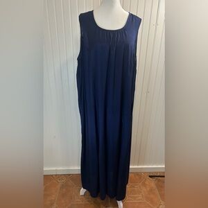Ulla Popken Navy Blue Sleeveless Maxi Dress